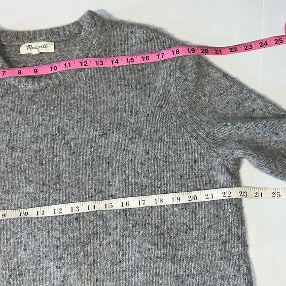 Madewell Womens Grey Merino Wool Blend Alpaca Blend Crew Neck Sweater Size XL - Picture 9 of 15